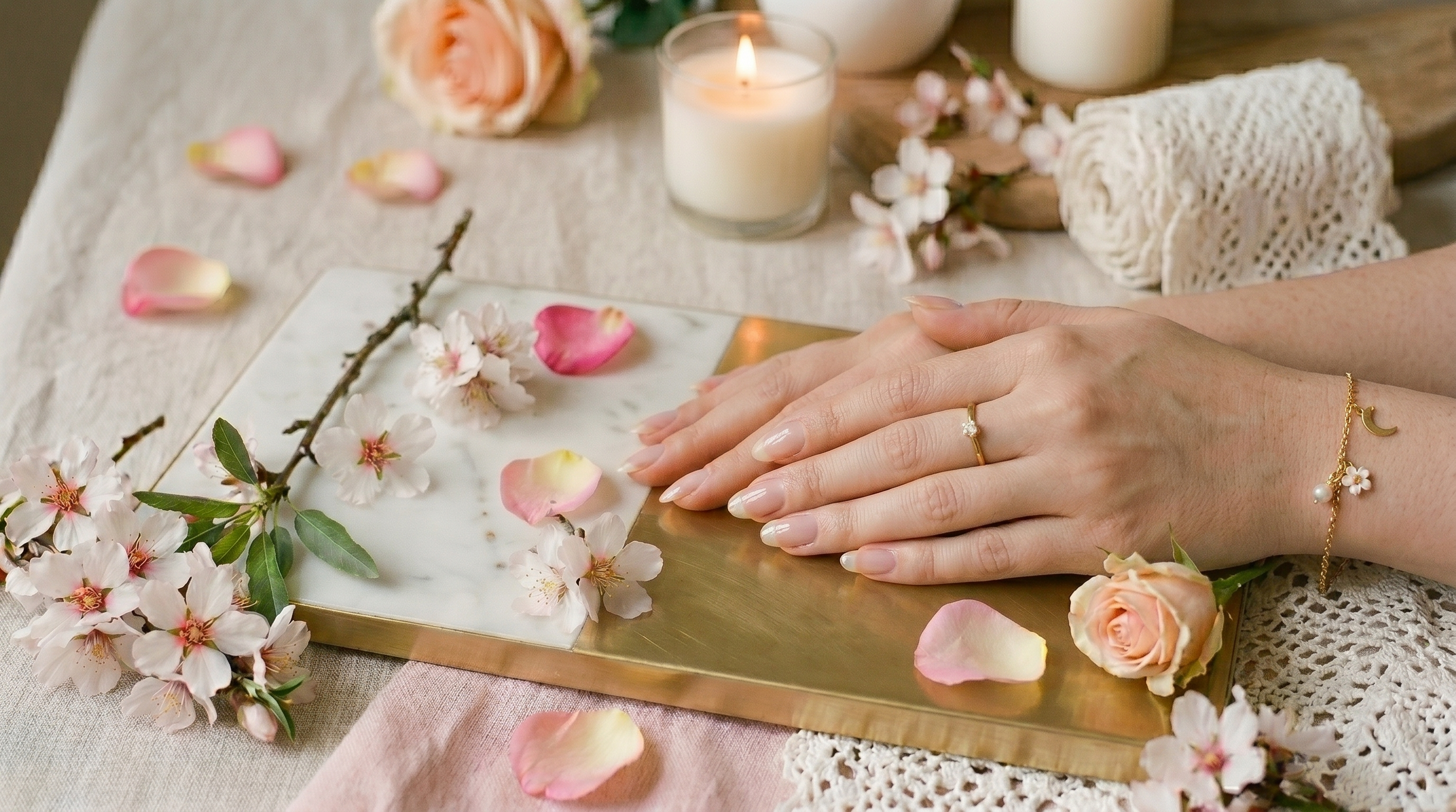 Almond soap nails — sheer glossy translucent almond shape manicure 2026