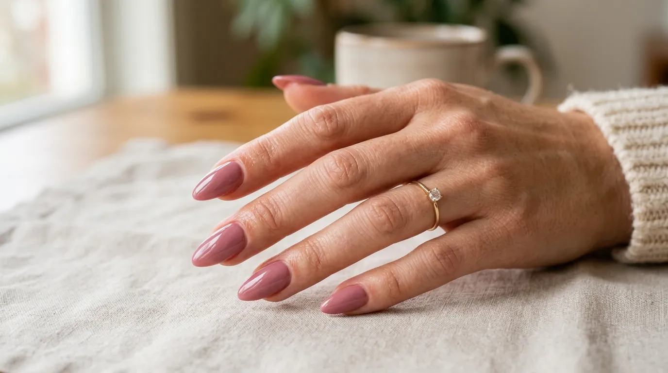 Almond shaped Christmas soap nails in champagne gold and pearl shades