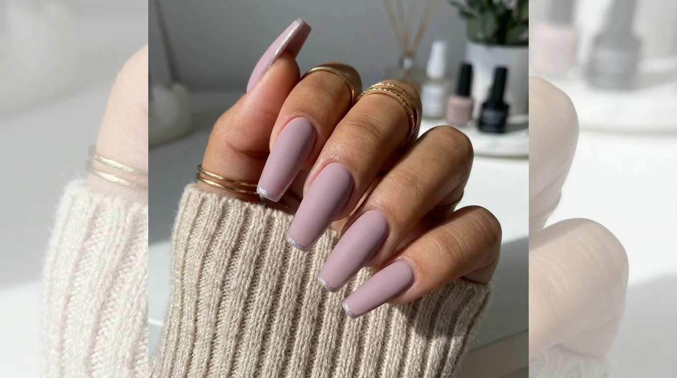Soap coffin nails — milky blush palette with micro-french detail