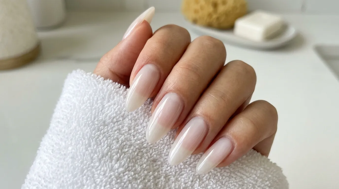 Nail soap long — milky sheer extended length manicure 2026
