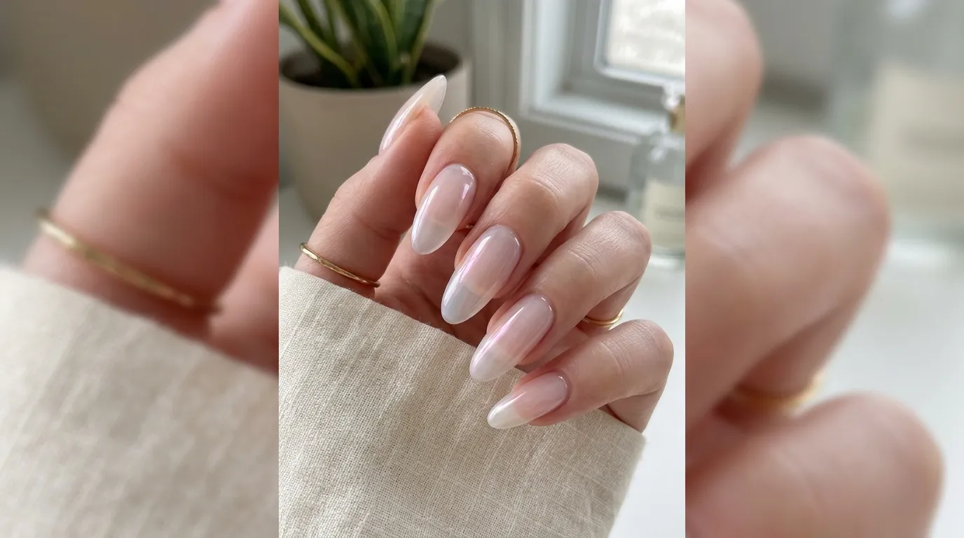 Soap nails long — almond coffin shape translucent gel
