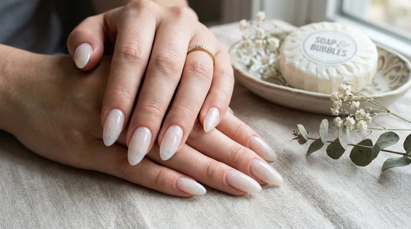 Almond shape soap nail extensions