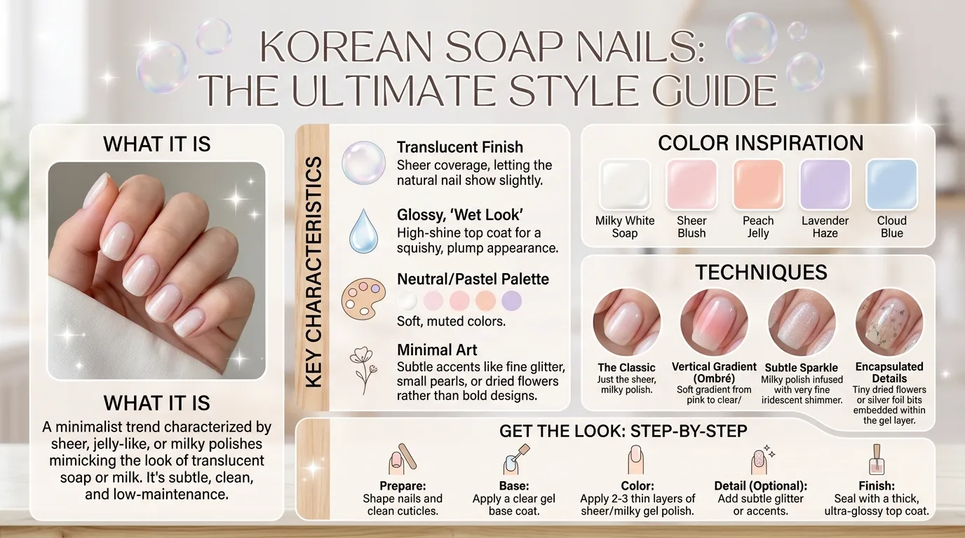 Korean glass bridal soap nails