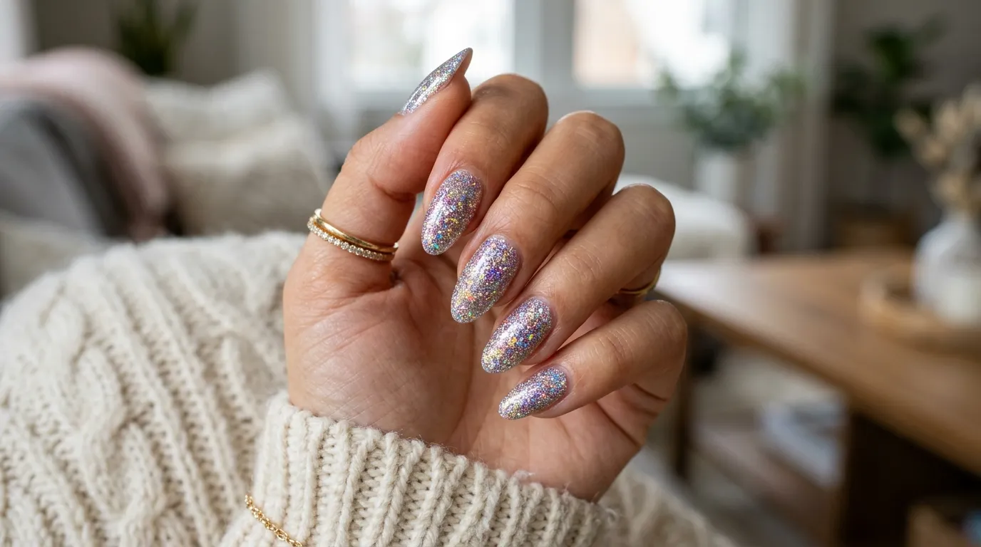 Glitter soap nails sparkle sheer translucent finish