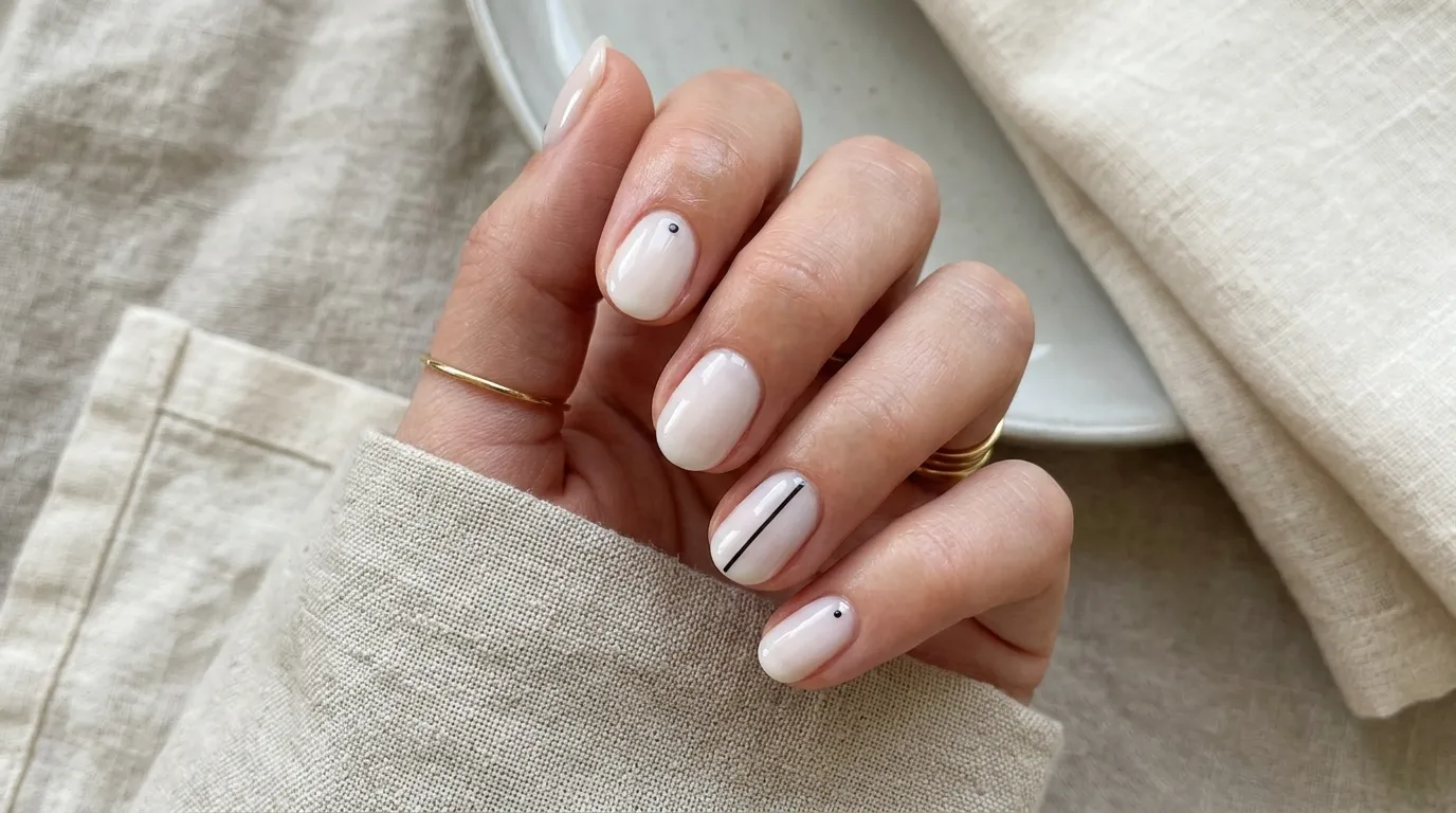 Minimalist soap nails — clean, sheer, ultra-glossy manicure embodying the quiet luxury and clean beauty aesthetic of 2026