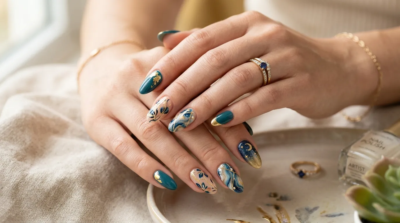 Design nails art — ombre glitter gel French tip 2026