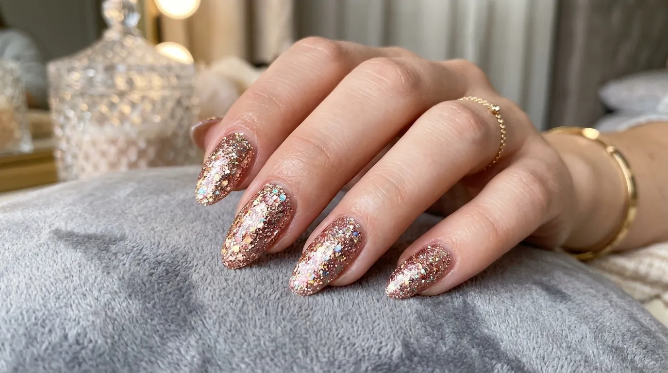 Glitter soap nails art design