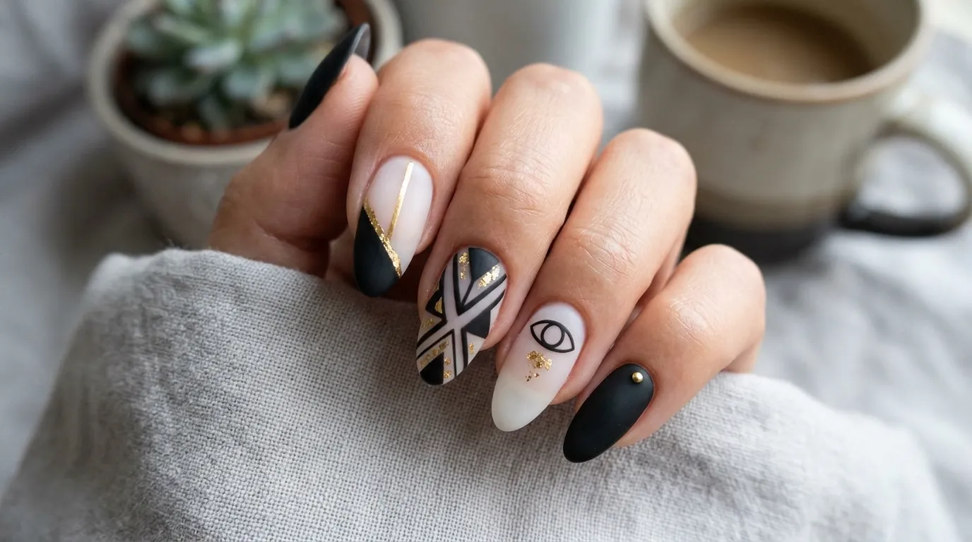 Nail art design 2026 — trending styles chrome glitter soap nails French tip