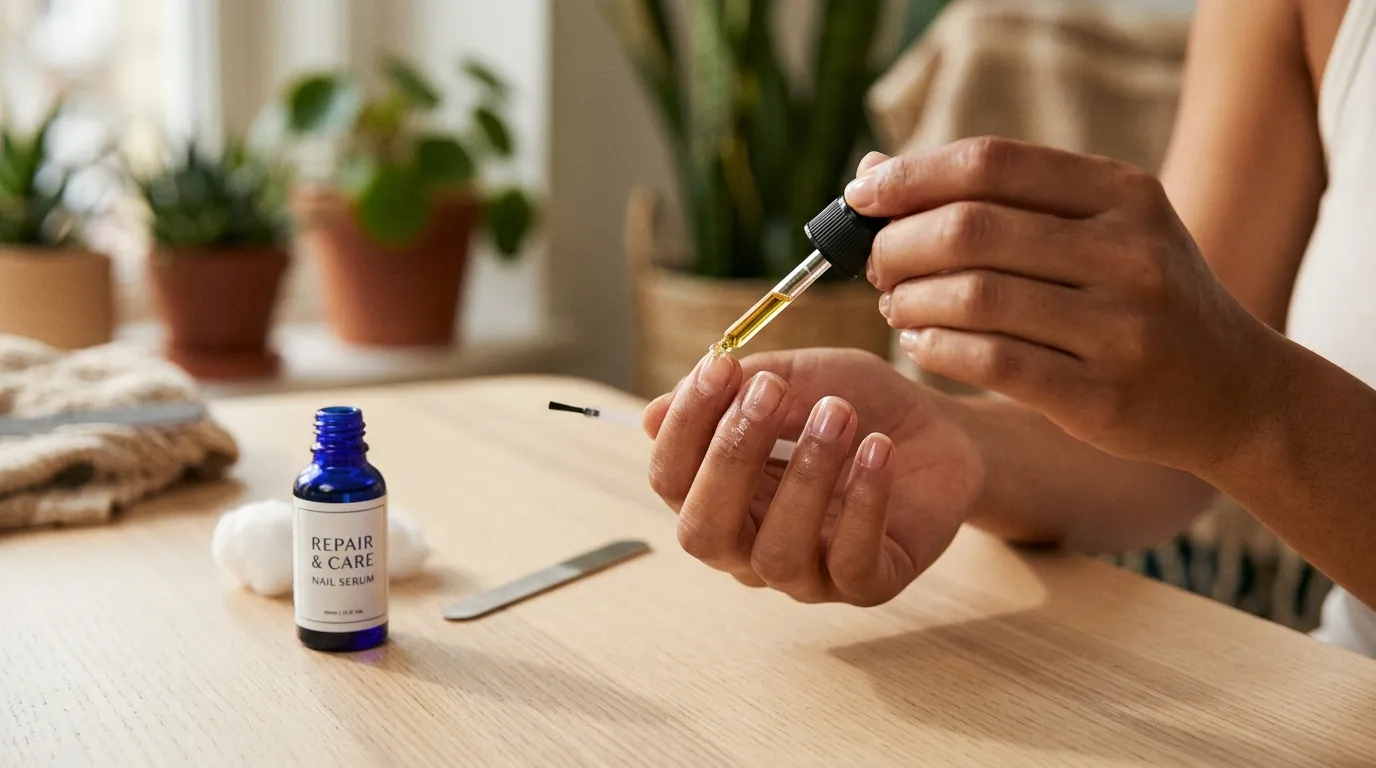 Nail care repair treatment products - cuticle oil, keratin serum and glass nail file
