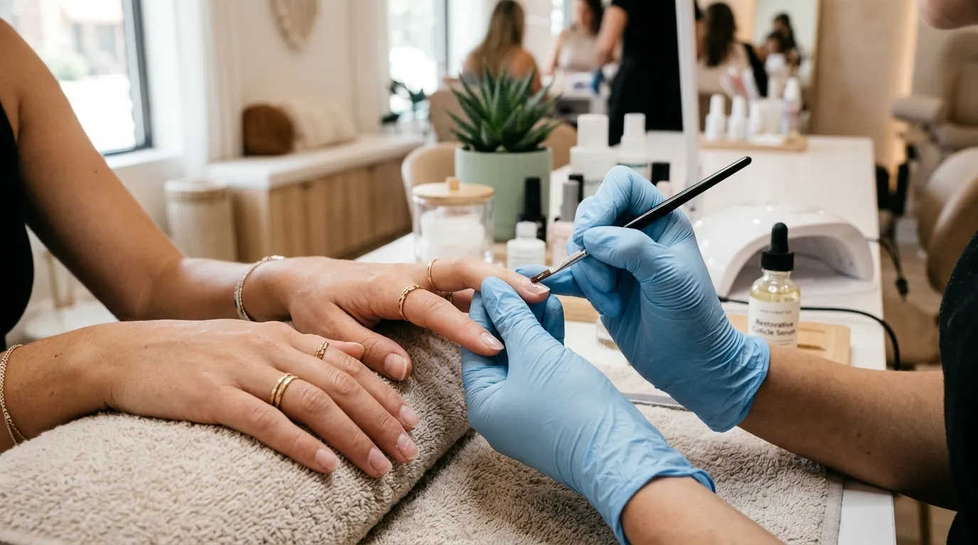 Trending nail repair care 2026 showing healthy recovered nails with soap nail manicure