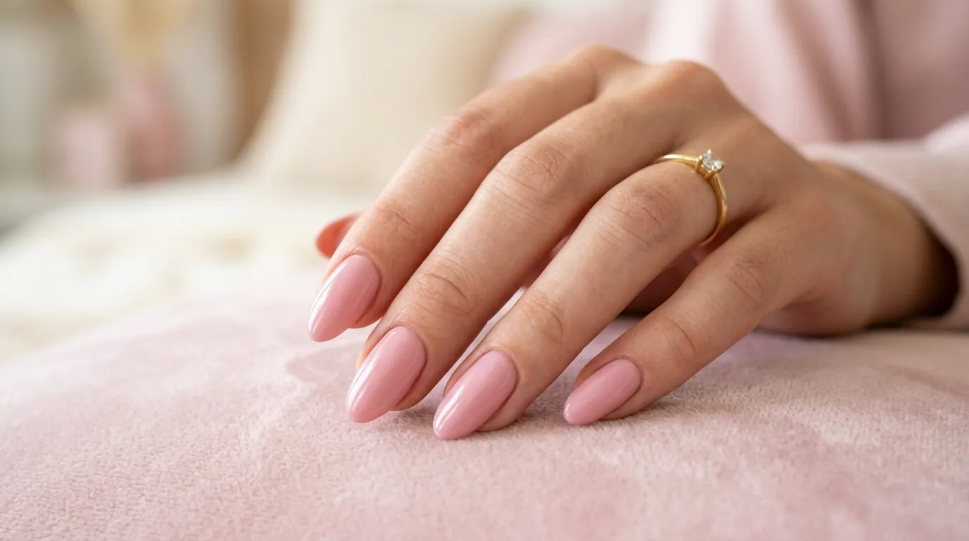Nail soap pink — close up of translucent blush soap bubble nails