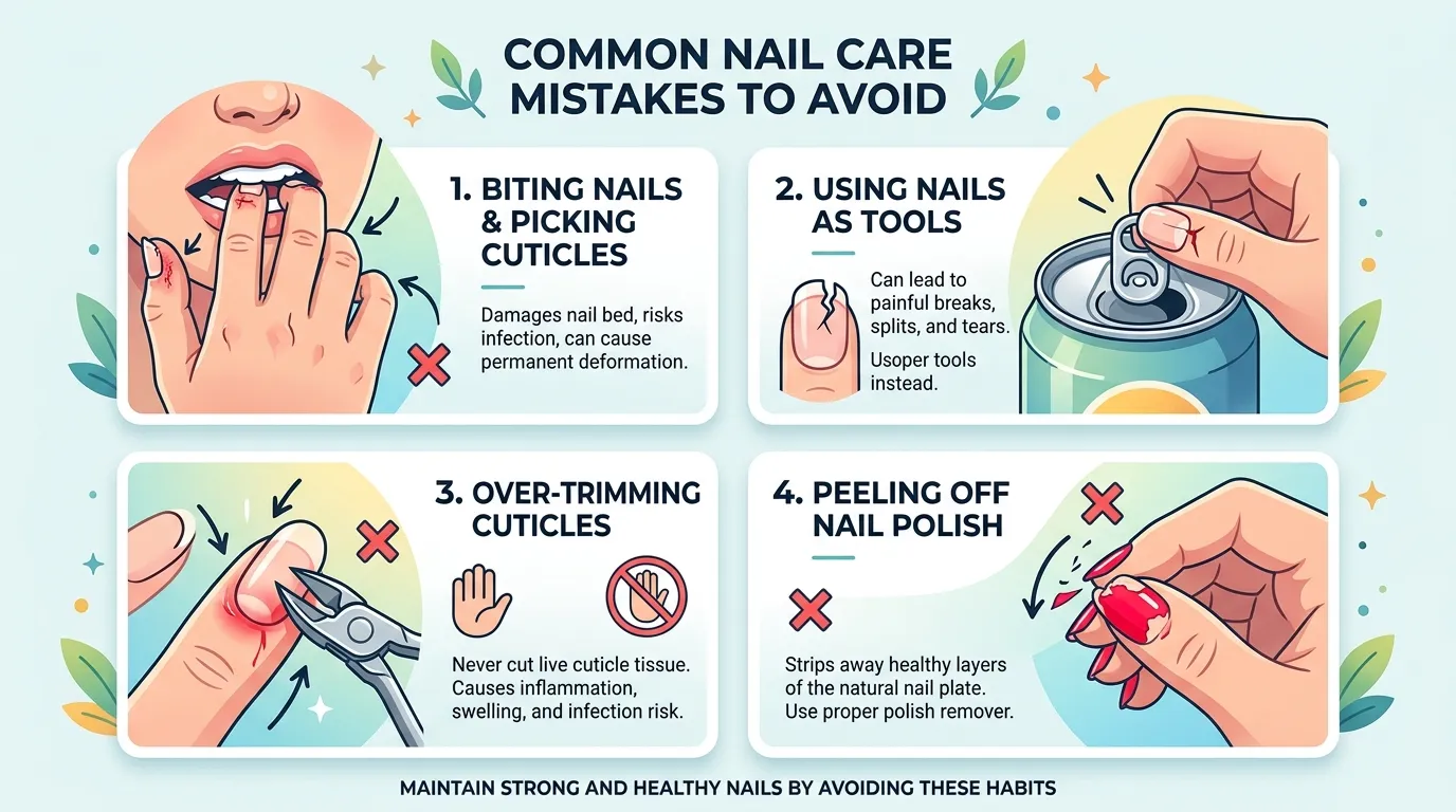 Close-up showing correct thin-layer soap nail application technique vs common mistakes