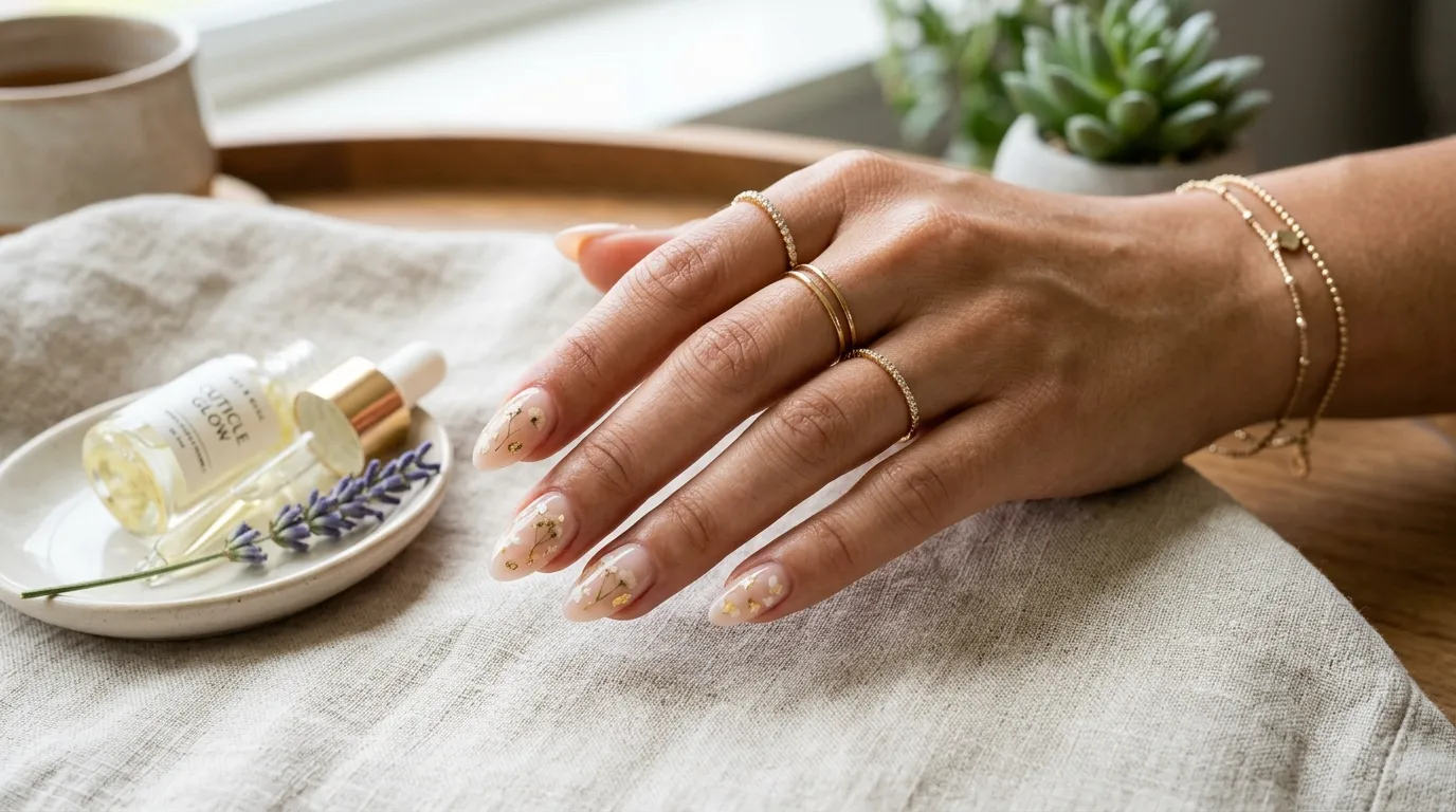Soap nails manicure — sheer glossy translucent finish